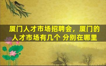 厦门人才市场招聘会，厦门的人才市场有几个 分别在哪里